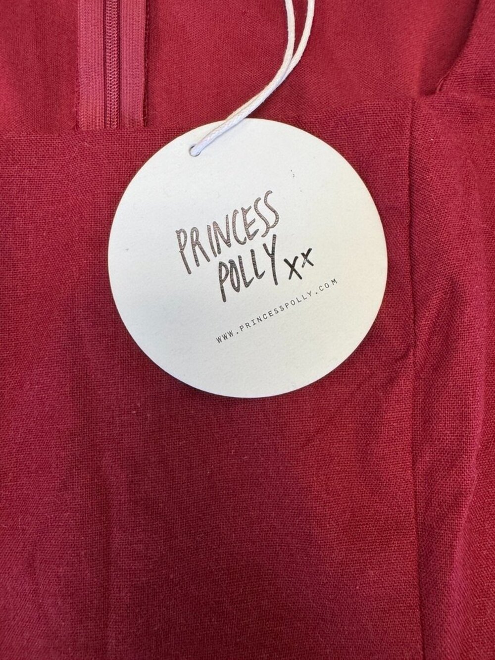 Princess Polly The Villa Mini Dress Burgundy Long Sleeve Ruffle Size 6 - Picture 5 of 14